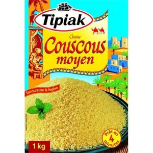 TIPIAK - Couscous Moyen 1Kg - Lot De 4