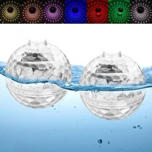Lampe de piscine - Solaire - Boule lumineuse - 11 cm - IP68 - Multicolore