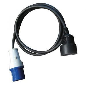 Adaptateur - Prise mâle CEE P17 vers fiche femelle type Schuko - 220 V - 16 A - 40 cm