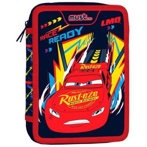 Trousse garnie - CARS - Race Ready - 12 feutres - 12 crayons - 2 compartiments