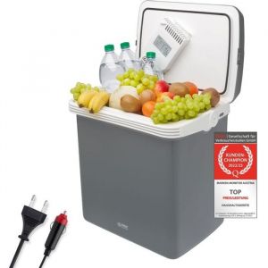 Glaci&egrave;re &eacute;lectrique 32L Bo&icirc;te Glaci&egrave;re 12/220 V - Portable Voiture Camping - Glaciere Electrique Voiture Gris