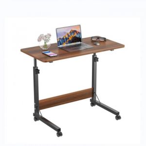 Table dappoint  r&eacute;glable en hauteur bout de canap&eacute; mobile avec roulettes et fente pour &eacute;tag&egrave;re XJING 80x40x69-89cm