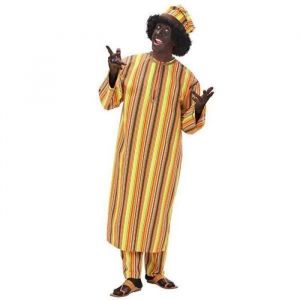 Déguisement Adulte - Marabout - Boubou Blanc et Jaune - 3 éléments - Intérieur