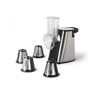 SCHNEIDER - SCFP34200X - Râpe à légumes électrique - 4 cônes - 200W - Pieds antidéparants - 4 fonctions - Inox