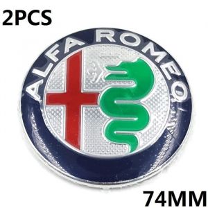 Autocollants en forme de croix rouge 2 pièces 74mm couleur spéciale pour ALFA ROMEO Logo emblème pour giuletta [6E7D4C5]