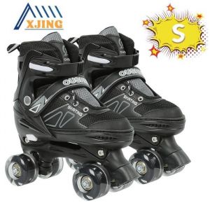 Patins &agrave; roulettes XJING ROLLER IN LINE - Taille S(27-32) - R&eacute;glable - 8 roues - Noir