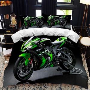 Housse de Couette Moto Parure de Lit - Marque - Modèle - Microfibre - Fermeture Éclair