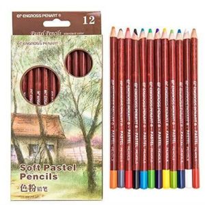 Crayons de couleur - Haute Qualit&eacute; - 12pcs - Pastel doux - Id&eacute;al pour paysages - Mixte adulte