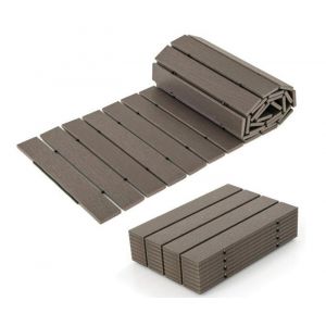 All&eacute;e de Jardin - RELAX4LIFE - Connexion M&eacute;tallique - Surface Antid&eacute;rpante - Chemin de Jardin - 242CM - pour Terrasse Plage - Gris