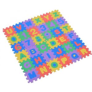 36 pi&egrave;ces tapis en mousse EVA tapis de jeu en mousse EVA souple num&eacute;ros et lettres jouant tapis rampant tapis de Puzzle Alphabet
