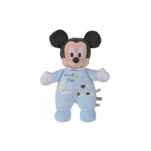 Peluche Mickey Phosphorescente Bleu 28 Cm - Disney - Doudou Brille Dans La Nuit Bleu et Blanc - Enfant - Cadeau Naissance - Garcon