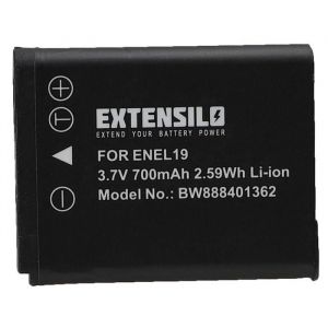 EXTENSILO Batterie compatible avec Nikon Coolpix S3200 S3300 S3700 S3600 S3500 S33 appareil photo reflex numérique (700mAh
