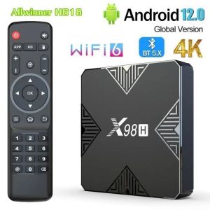 Android TV Box X98H Boitier iptv 4Go+32Go Smart TV Box H618 2.4/5GHz WiFi6 100m 6K HD lecteur multimédia