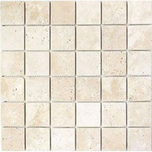 Carrelage Mosaïque - MOSANI - Travertin - Beige Clair - 30x30 cm - 10 mm dépaisseur