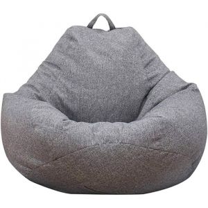 Fauteuil de Pouf Poire Classique d&rsquo;int&eacute;rieur et d&rsquo;ext&eacute;rieur Pouf sans RemplissageGrandHousse Adulte et Enfants (XL Gris .