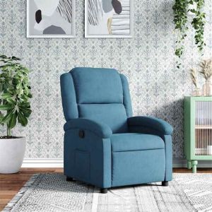 BEWI&reg;Fauteuil inclinable - Fauteuil R&eacute;glable/Fauteuil de relax - 1 personne - bleu velours &FR94186