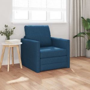 BEWI&reg;Canap&eacute;-lit/Sofa Bed - 2 PERSONNES - clic-clac avec coussin Bleu 74 x 77 x 81 cm tissu &FR84254