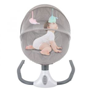 Berceau Électrique pour Bébé - Chaise à Bascule Pliable avec Minuterie Musicale Télécommande BERCEAU - SUPPORT BERCEAU (Gris)