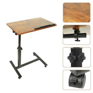 Willonin&reg; Table dappoint pour ordinateur Hauteur r&eacute;glable 58-90 cm Support inclinable avec roulettes pour bureau salon