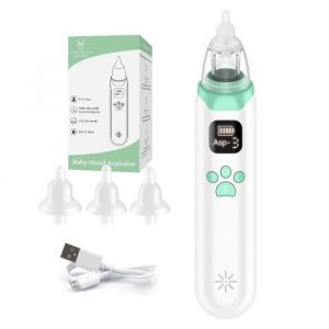 Mouche B&eacute;b&eacute; ElectriqueAspirateur nasal b&eacute;b&eacute; avec 3 buses r&eacute;utilisables pour nouveau-n&eacute;s tout-petits et nourrissons