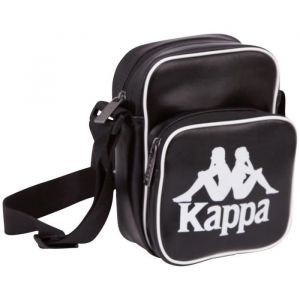 Sacoche - Kappa - Vintage Noire et Blanche - Bandouli&egrave;re r&eacute;glable - 100% Polyester - Dimensions L16xH28xP6cm