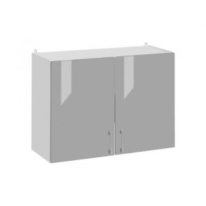 Meuble haut de cuisine Eco Gris Brillant 2 portes L 80 cm - Cuisineandcie