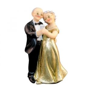 Figurine couple mariés noces d'or Selfie