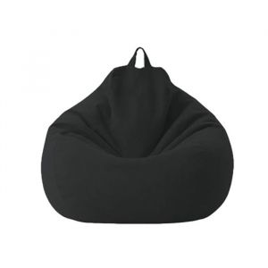 Pouf Poire Adulte 80x90cm (sans Remplissage) - Noir - Housse de Pouf Poire Enfants Fauteuils Poire Salon - Tissu Doux Confortable
