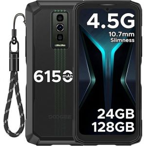 DOOGEE Blade 10 Energy Telephone Portable Incassable Android 15 24Go+128Go Smartphone Incassable 6.56” 6150mAh IP68/4.5G/NFC Noir