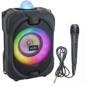 Enceinte lumineuse Bluetooth pour karaok&eacute; - INOVALLEY - DANCE CUBE 44 - 150W - Effet kal&eacute;idoscope LED