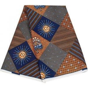 Tissu africain imprimé wax de 6 yards tissu Ankara africain pour robe de soirée  - Type 0056