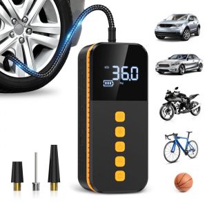 Gonfleur Pneus sans Fil Pompe Pneumatique Électrique Pompe à Air Rechargeable Compresseur à Air Portatif avec Écran LCD