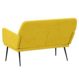 Black Friday Banc salon - JILL - Banquette/Coffre - Jaune 108x79x79 cm - Velours BB273