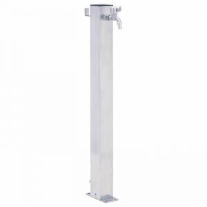 Colonne &agrave; eau de jardin-Fontaine de jardin 80 cm acier inoxydable carr&eacute; SHL11232