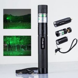 Haute Puissance Vert Pointeur Laser 532nm 5 mW 303 Laser Stylo Puissant Lazer pointeur Avec &Eacute;toil&eacute; T&ecirc;te Allumette R&eacute;glable YYV