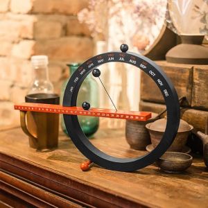 Horloge murale - Cr&eacute;atif - Noir - Calendrier perp&eacute;tuel - D&eacute;coration int&eacute;rieure - Style europ&eacute;en