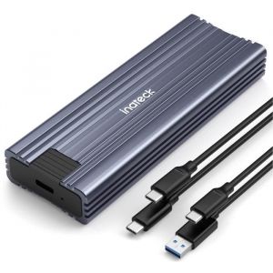 Inateck Boîtier SSD M.2 NVMe SATA en Aluminium USB 3.2 Transmission de 10Gbps pour 2242 2260 2280 avec câbles USB A-C C-C