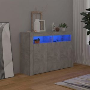 SALE 2025Meuble bas bahut vaisselier - Buffet avec lumières LED - Gris béton - 1155x30x75 cm346 Kg 2472