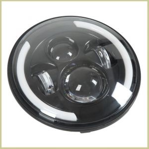 Cocosity Phare &agrave; LED Phare LED Halo de 7 Pouces Feu de Jour Rond Bicolore de Remplacement Universel pour Road Star moto centrale