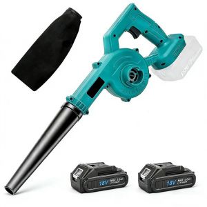 Souffleur de feuilles sans fil sans balais 20V avec batterie 3.0Ah et chargeur rapide Fonction 2-en-1 Balayeuse/Aspirateur (bleu)
