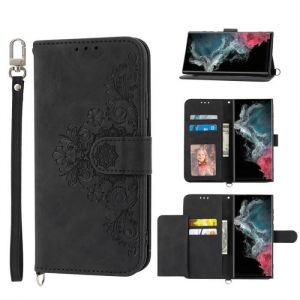 Pour Samsung Galaxy S22 Ultra 5G 6.8 Etui Housse Noir en Cuir &agrave; Clapet avec Fermeture Magn&eacute;tique et MultifonctionnelKAWIQ