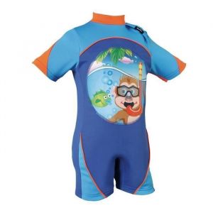 Maillot de Bain dApprentissage K2O Bleu pour les Enfants de 3 &agrave; 4 ans UPF 50+ Deux Chambres &agrave; Air Gonflables