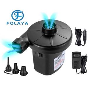 FOLAYA Pompe à Air Électrique Gonfleur DégonfleurGonfleur avec 3 Buses Pompe à Pagaies AC 220V/DC 12V Electrique Paddle Piscine