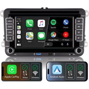 Autoradio Autoradio pour VW Polo Golf 5 6 Passat Tiguan Touran - CarPlay sans Fil &Eacute;cran IPS 7