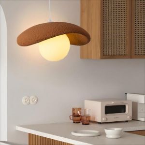 WOTTES Moderne Suspension Luminaire Industriel &Oslash;30CM Vintage Lustre Plafonnier Ciment Design Edison pour Salon Chambre - Orange