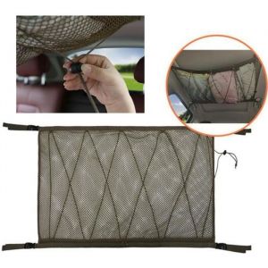 Filet de Rangement pour Voiture Sac pour Toit de Voiture avec Fermeture ÉclairOrganisateur Bagage Rangement Filet pour Voiture