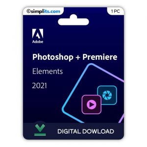 Adobe Photoshop & Premiere Elements 2021 - Activation Perpétuelle - À télécharger - 1 PC - Non compatible Mac