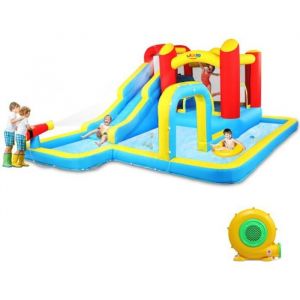 LALAHO -  Aire de Jeux Gonflable Toboggan Aquatique/Canon &agrave; Eau/Piscine - Enfants 3-12Ans Charge 135KG sans Souffleur
