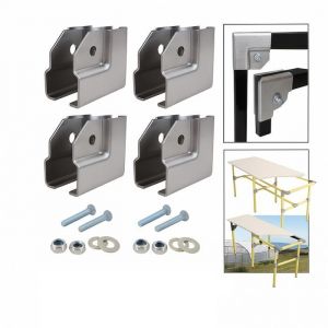 Equerre de fixation en L pour tubes carr&eacute;s 30x30 mm &ndash; Lot de 4 &ndash; Connecteur m&eacute;tallique