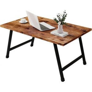 HOMERECOMMEND Table Basse SalonTable PliantePieds de Table PliablesTable Basse Pliante Carrée 80 x 40 x 40 CMMarron Rustique